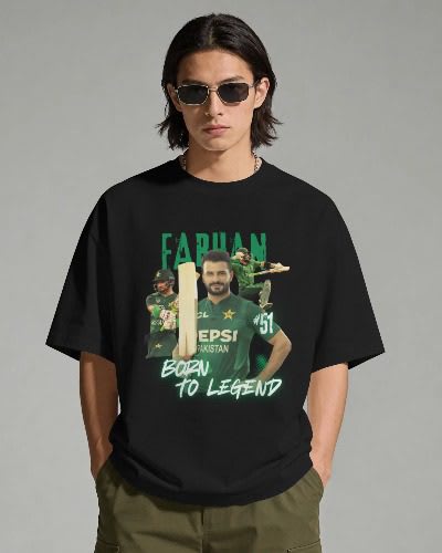 Sahibzada Farhan Oversized T Shirt Premium Cricket Fan Edition
