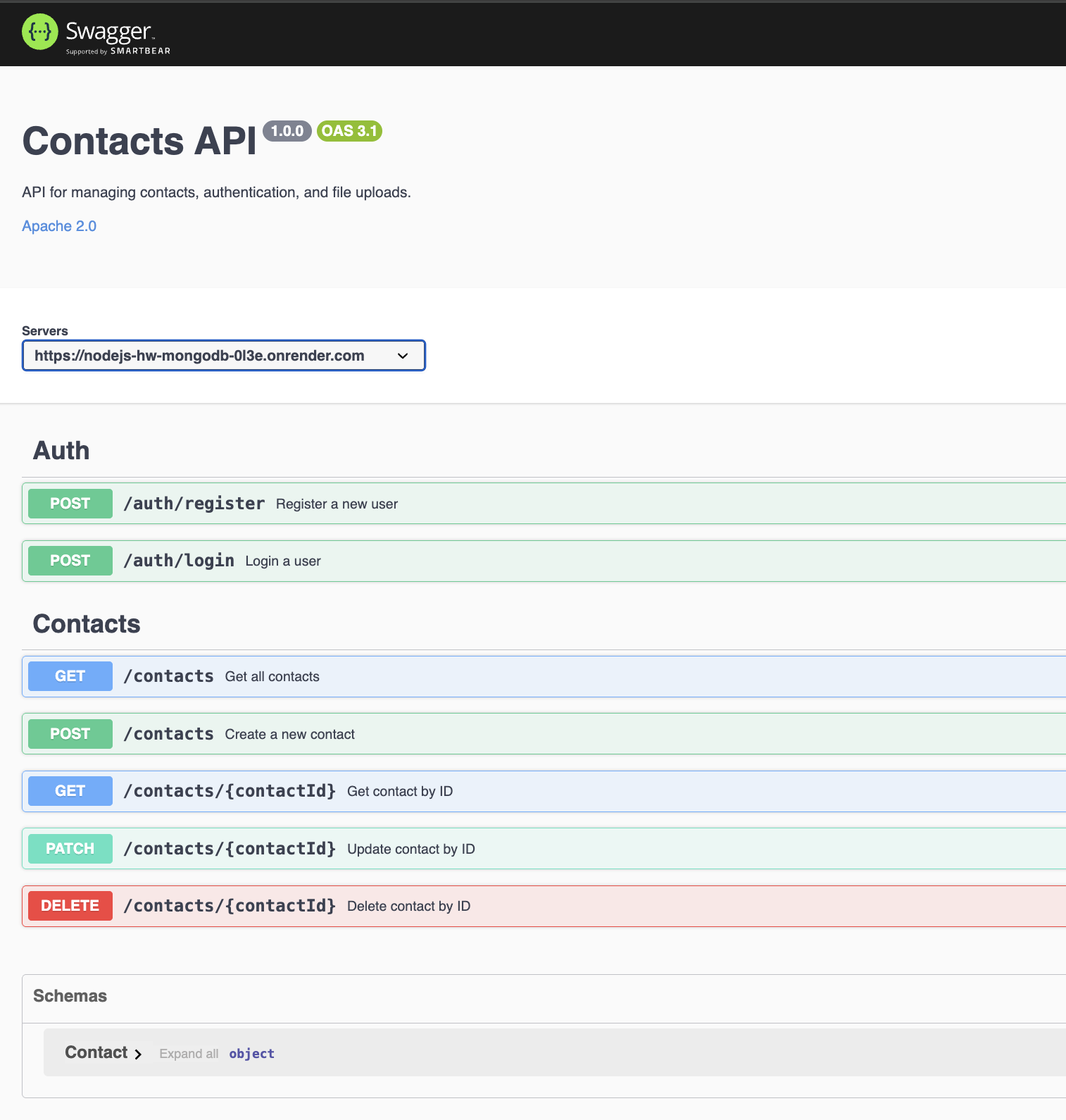 Contacts REST API