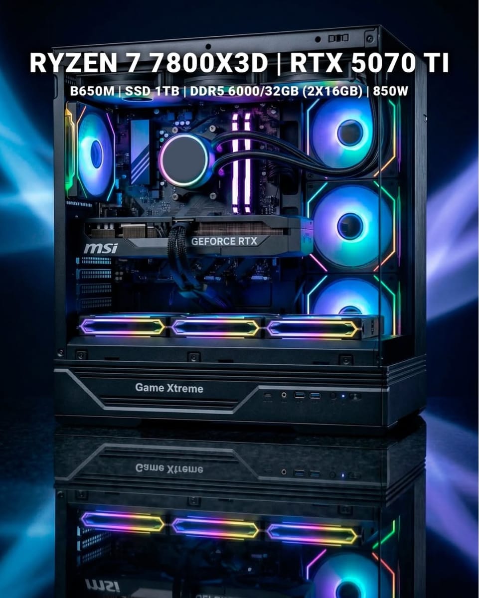 Игровая сборка Ryzen 7 7800X3D + RTX 5070 Ti