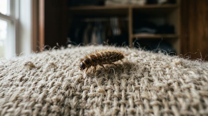 Larves d'anthrènes : identifier, comprendre et éliminer ce nuisible des textiles