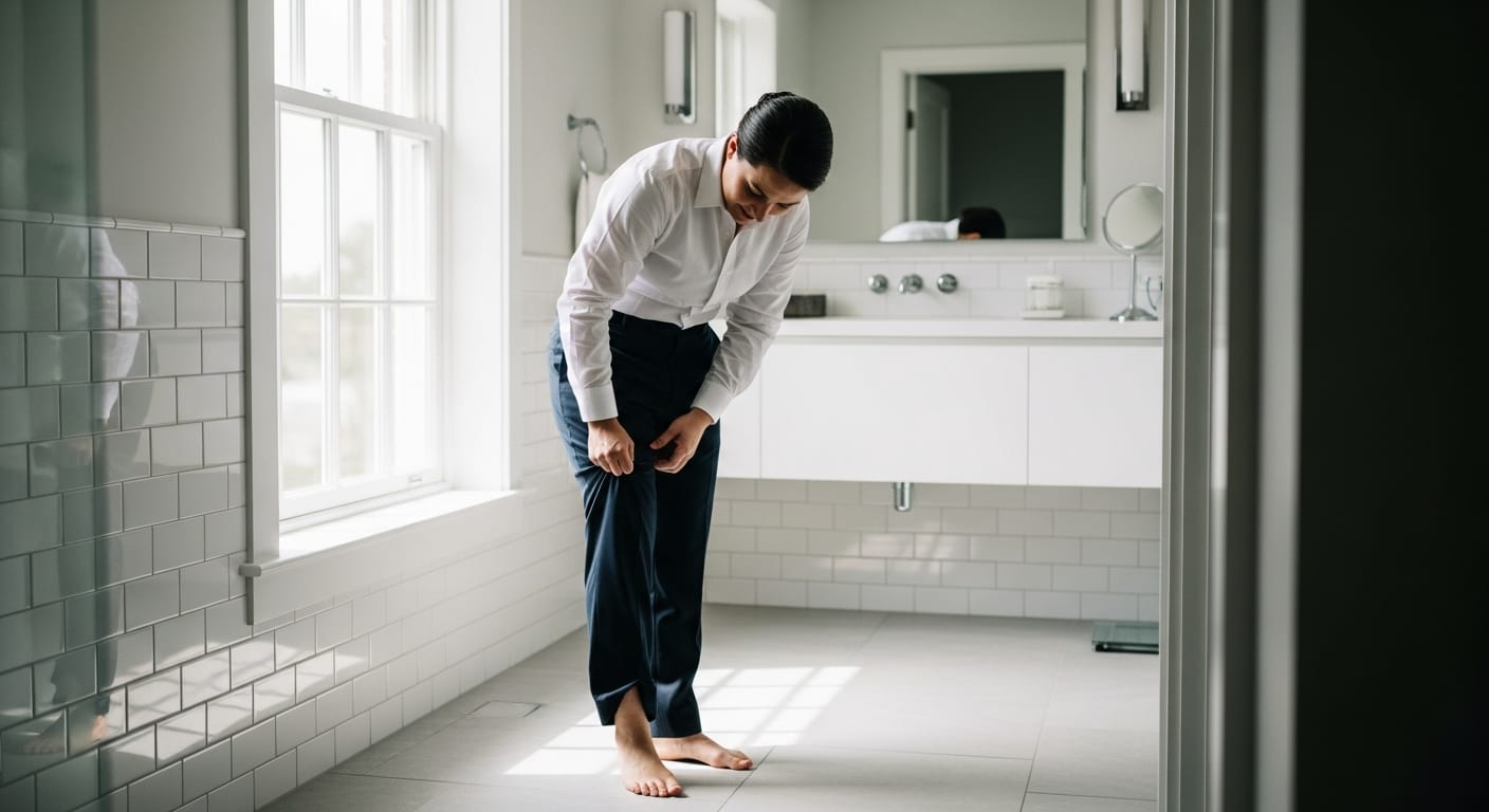 Personne inspectant ses vêtements pour détecter des punaises de lit après un voyage