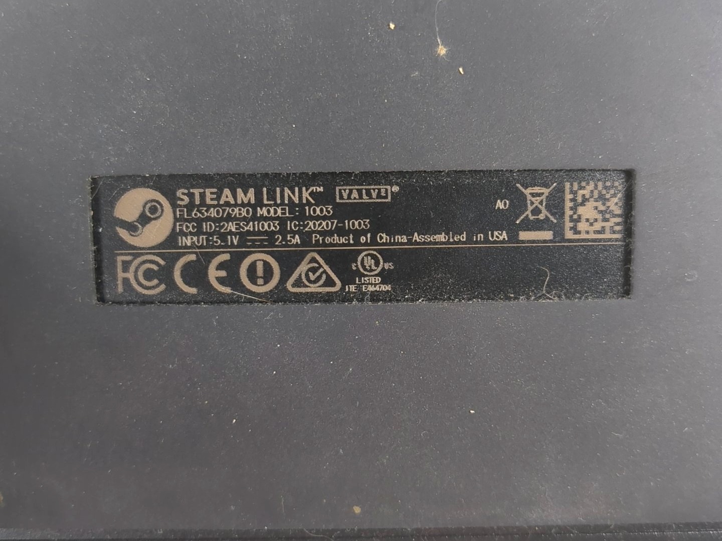 Steam Link, Valve Model 1003