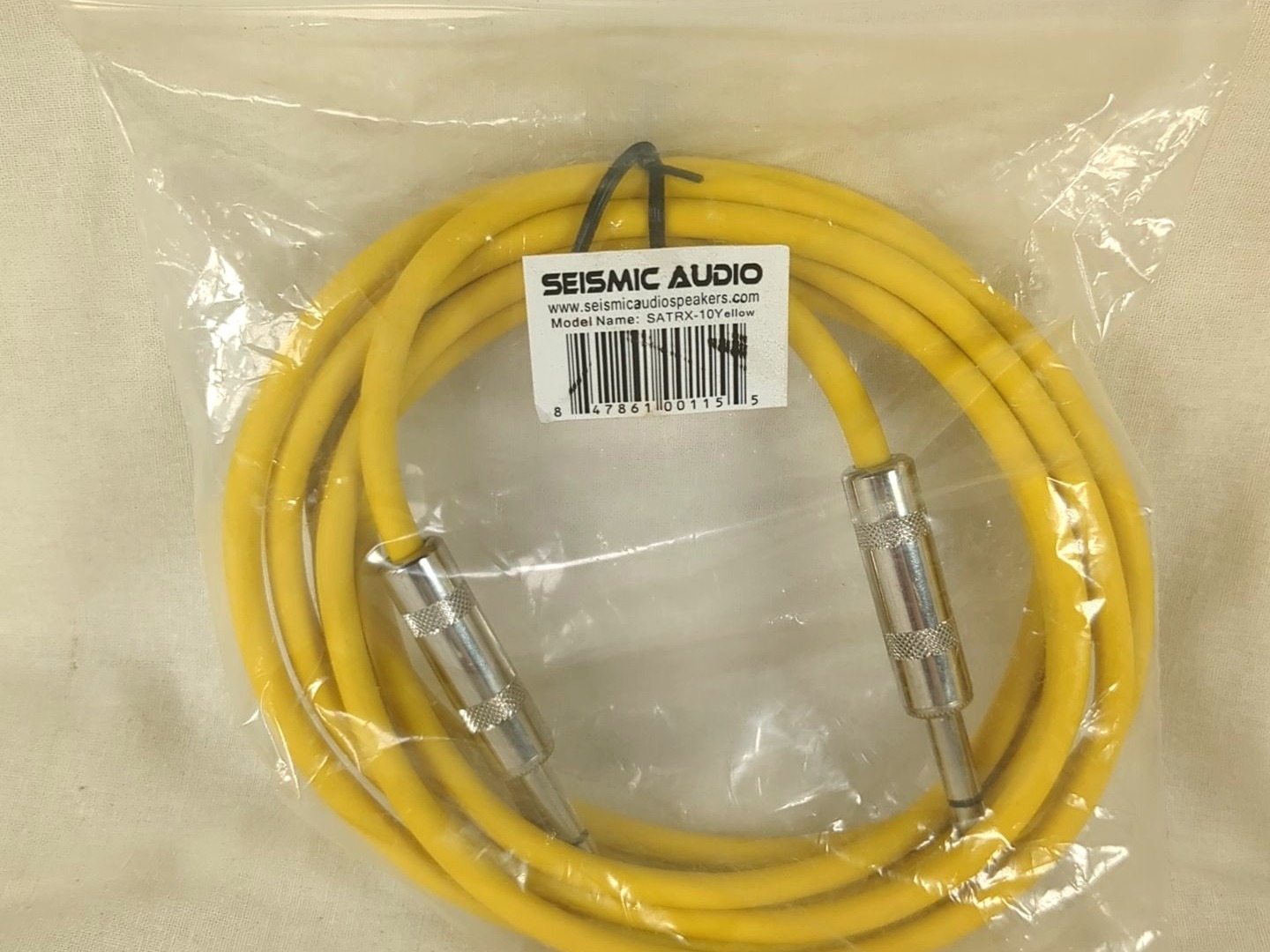 Seismic Audio TRS Patch Cable, Yellow, 10 ft