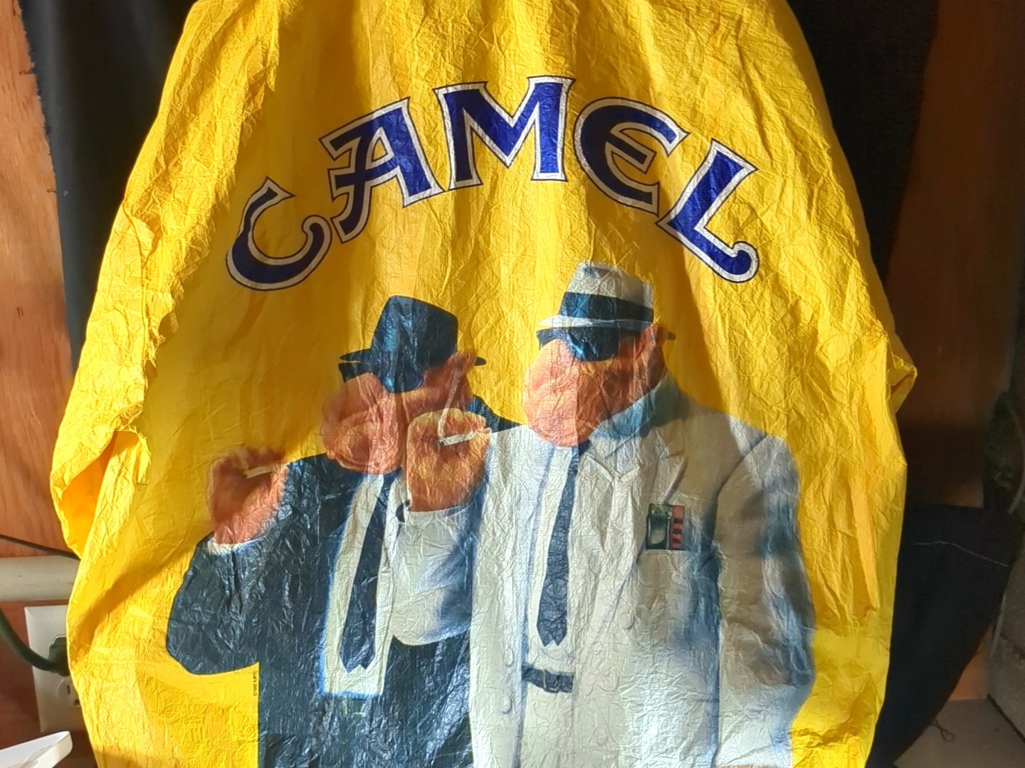 Camel Cigarette Yellow Tyvek Windbreaker Jacket, Vintage XL