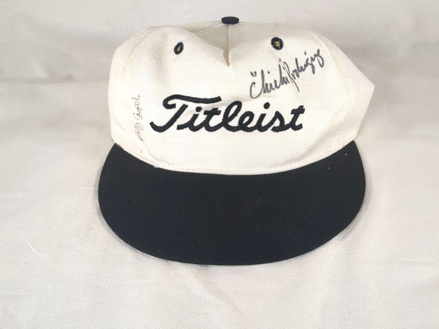 Titleist Pro 98 Plus Golf Hat, Signed by Professional Golfers Chi Chi Rodriguez and Billy Casper