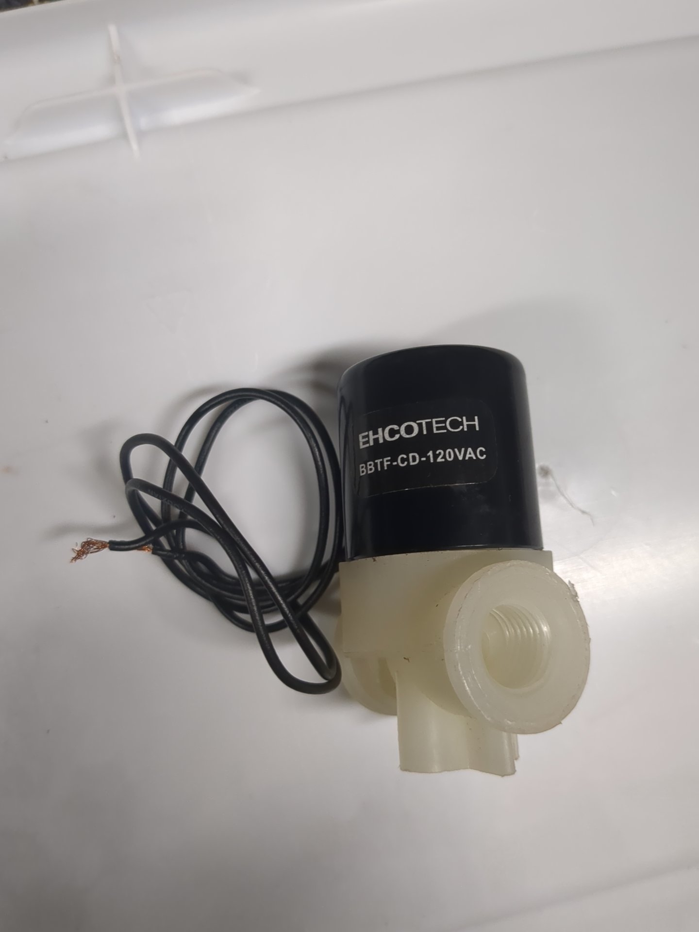 Electric Solenoid Valve, 120VAC, Plastic Body, EHCOTECH BBTF-CD-120VAC