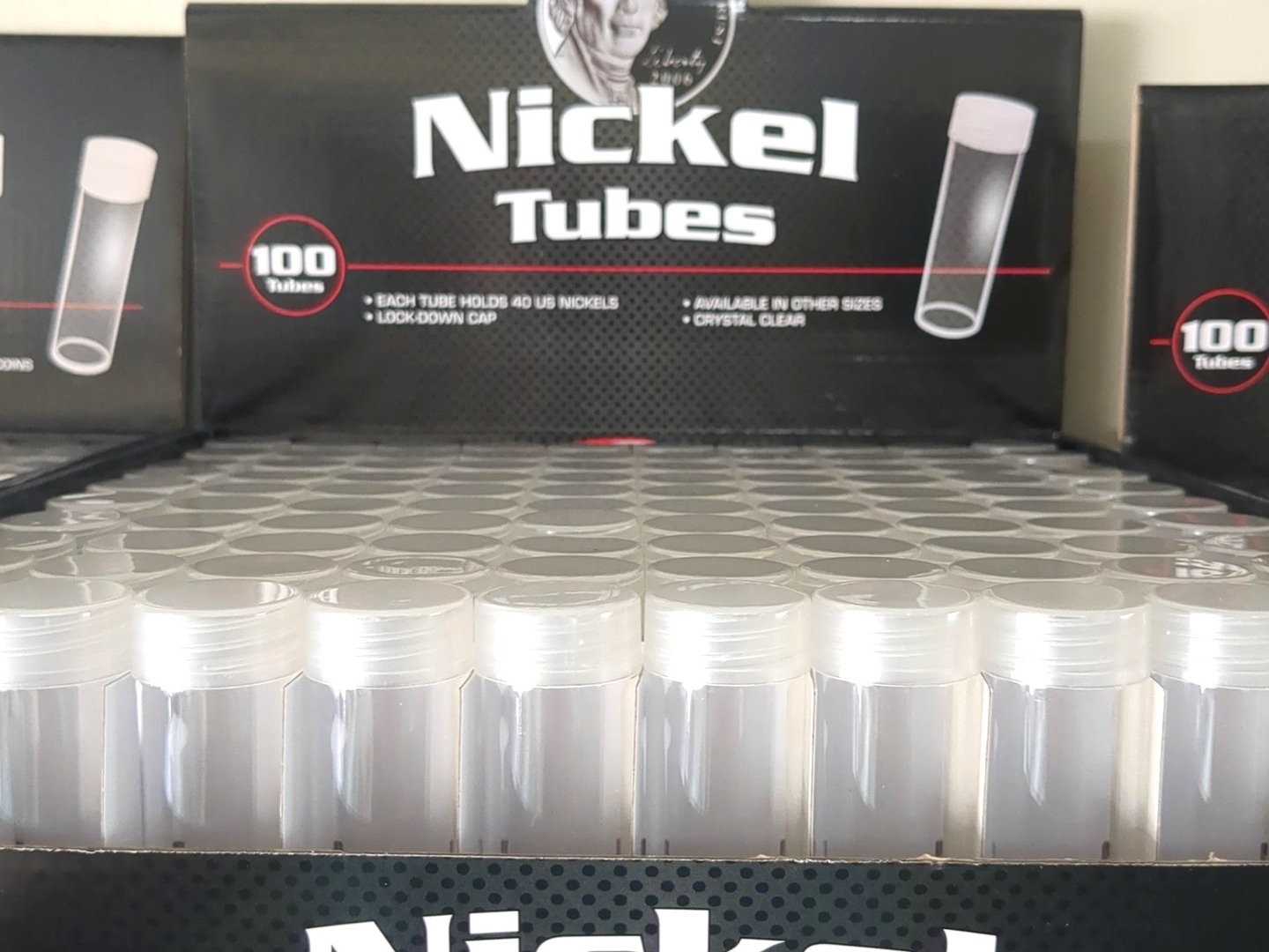 BCW Nickel Coin Tubes, Each, Crystal Clear Storage