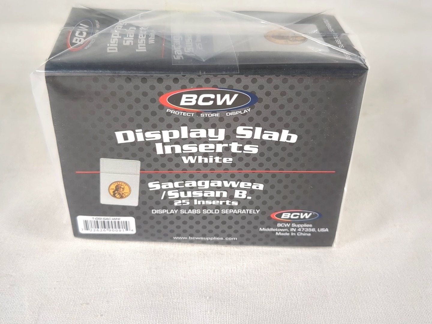 BCW Display Slab Inserts, White, Sacagawea/Susan B. 25-Pack
