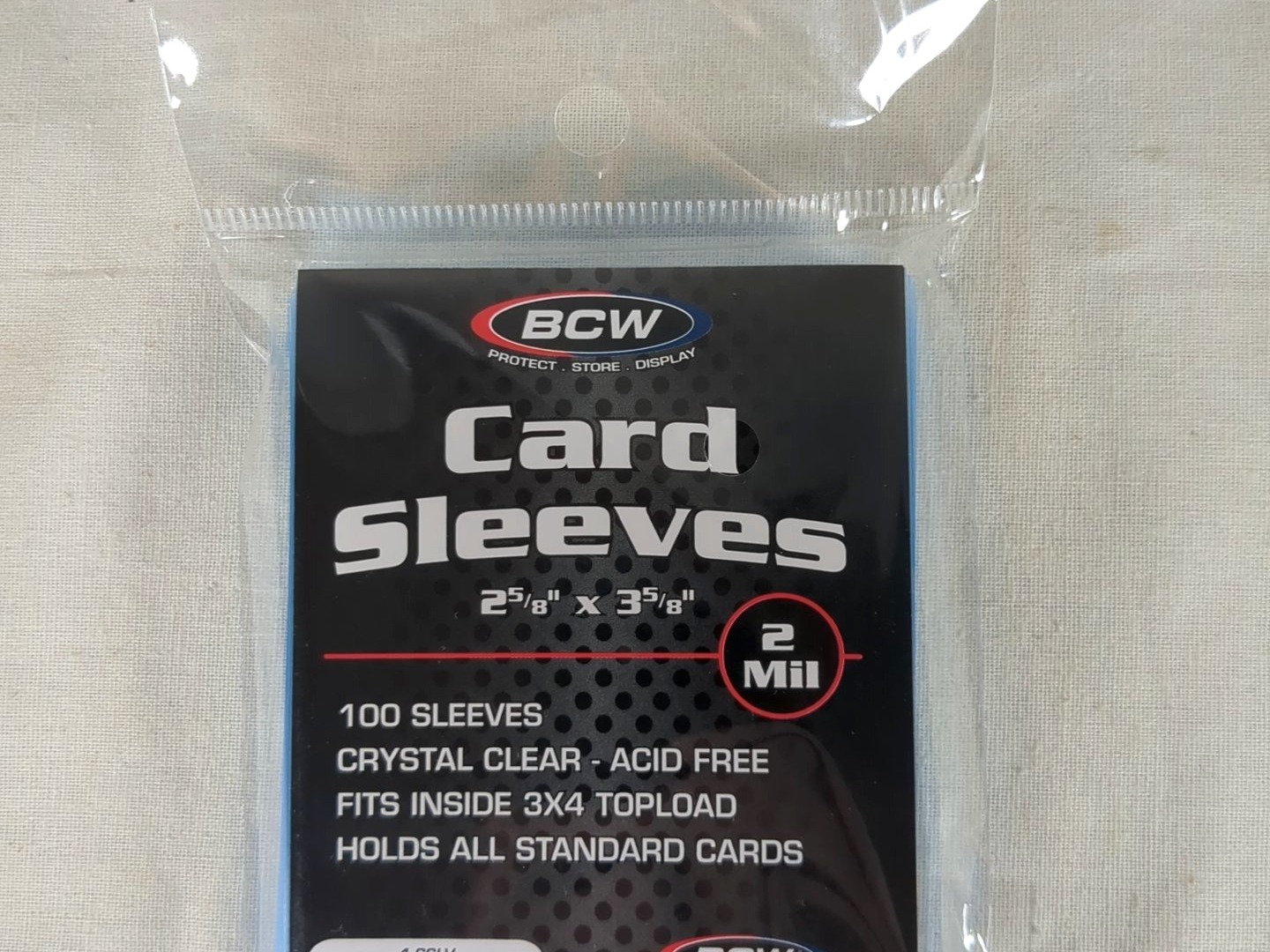 BCW Card Sleeves, Standard Size 2 5/8" x 3 5/8", 100-Count Pack