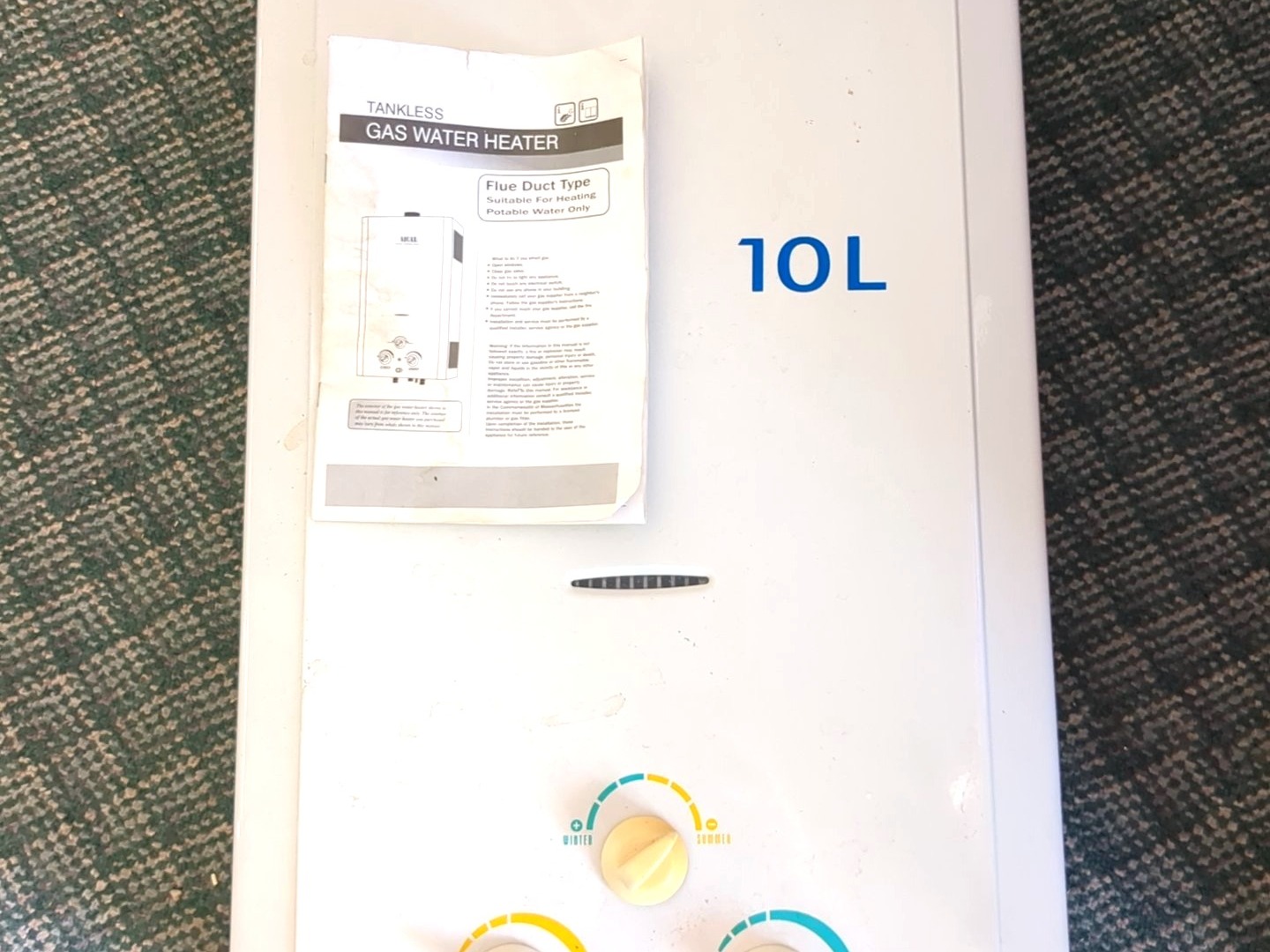 Tankless Gas Water Heater, Flue Duct Type, 10L, Aquah Brand