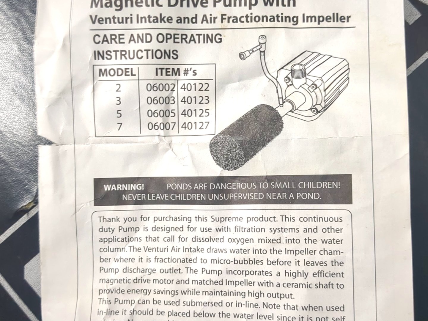 Supreme Magnetic Drive Utility Pump with Venturi Intake, Model 3