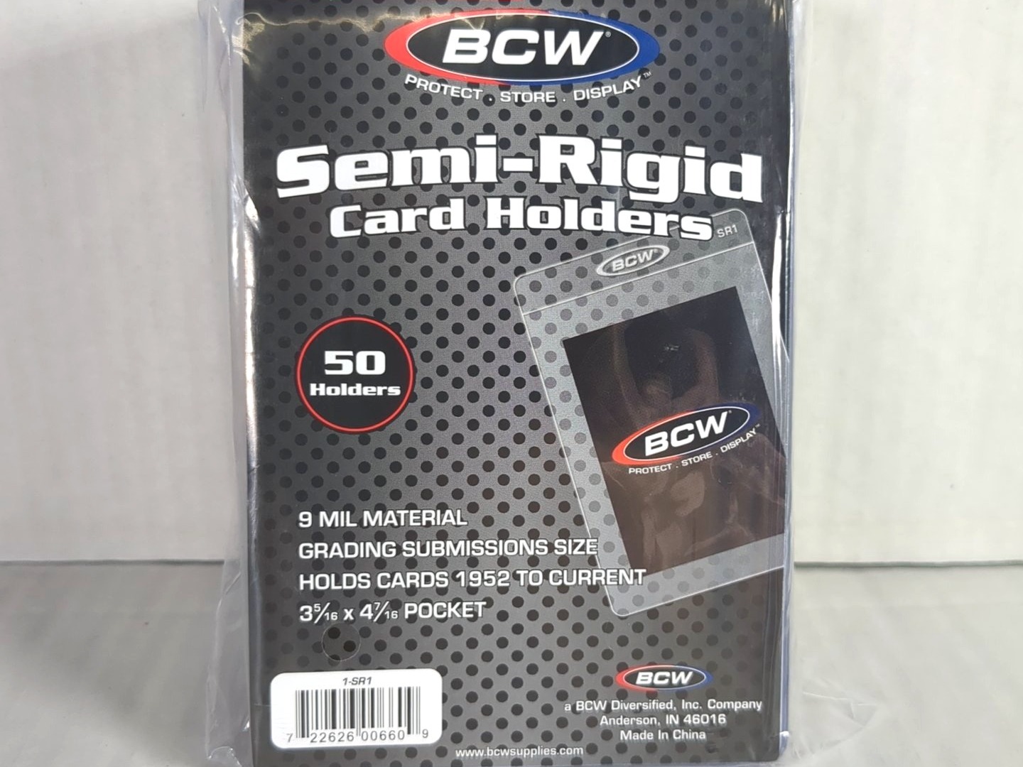 BCW Semi-Rigid Card Holders #1, 50-Count, Grading Submission Size