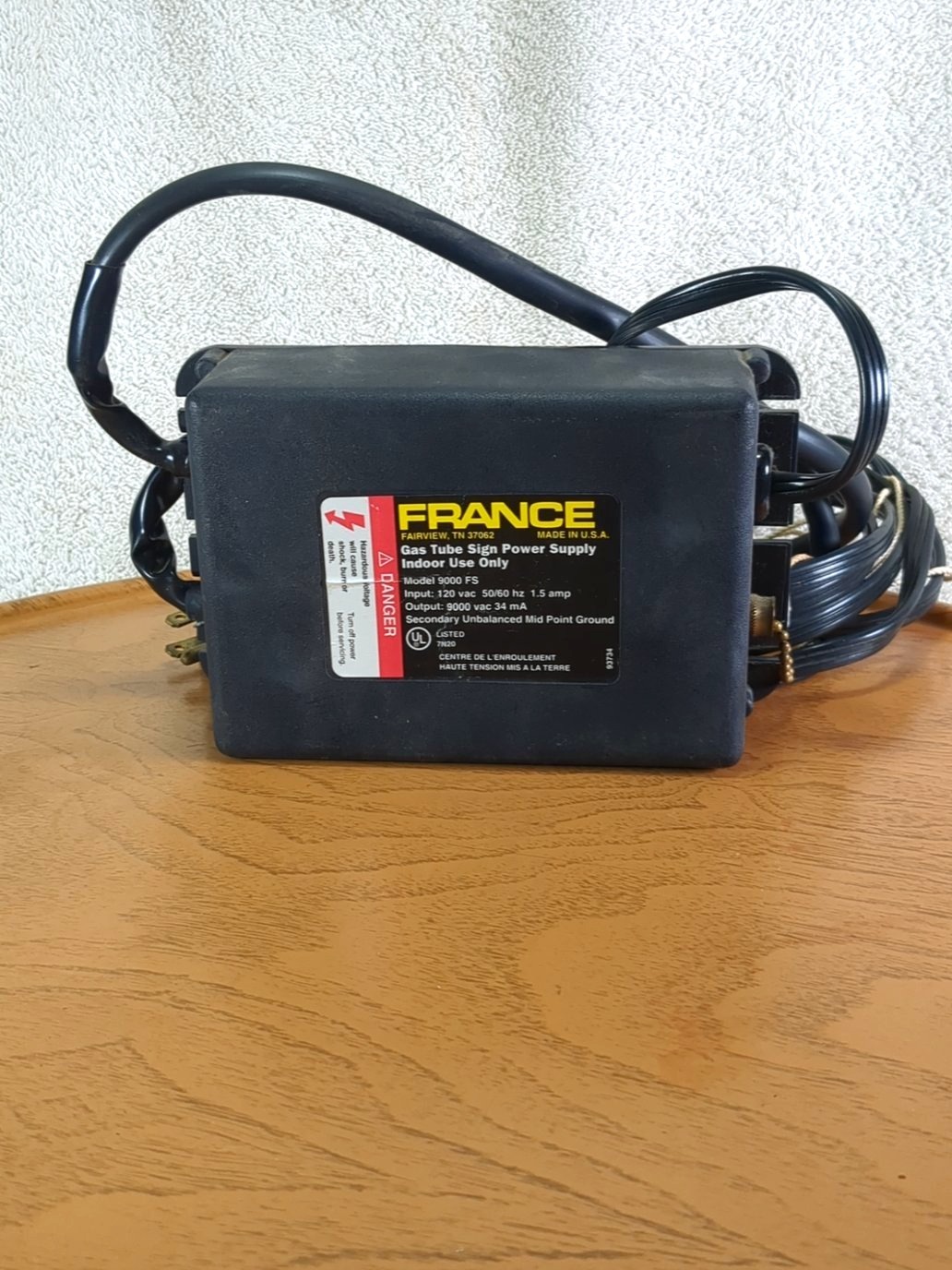 France Gas Tube Sign Power Supply Transformer Model 9000 FS