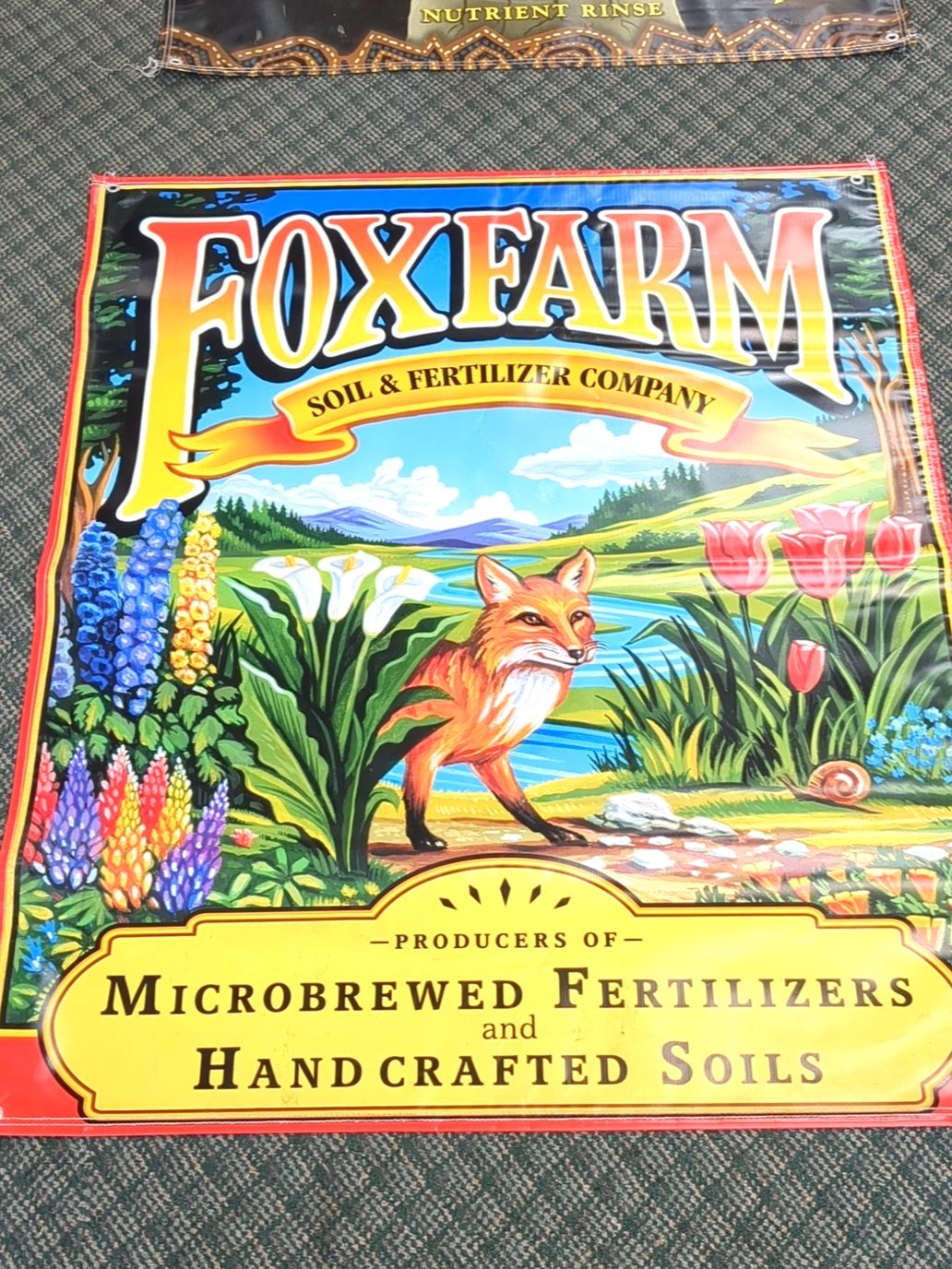 Fox Farm Soil & Fertilizer Company Vintage Canvas Tarp Banner
