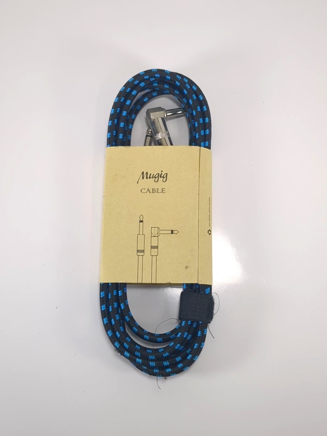 Mugig Guitar Instrument Cable, 1/4 Inch, Blue Woven Mesh