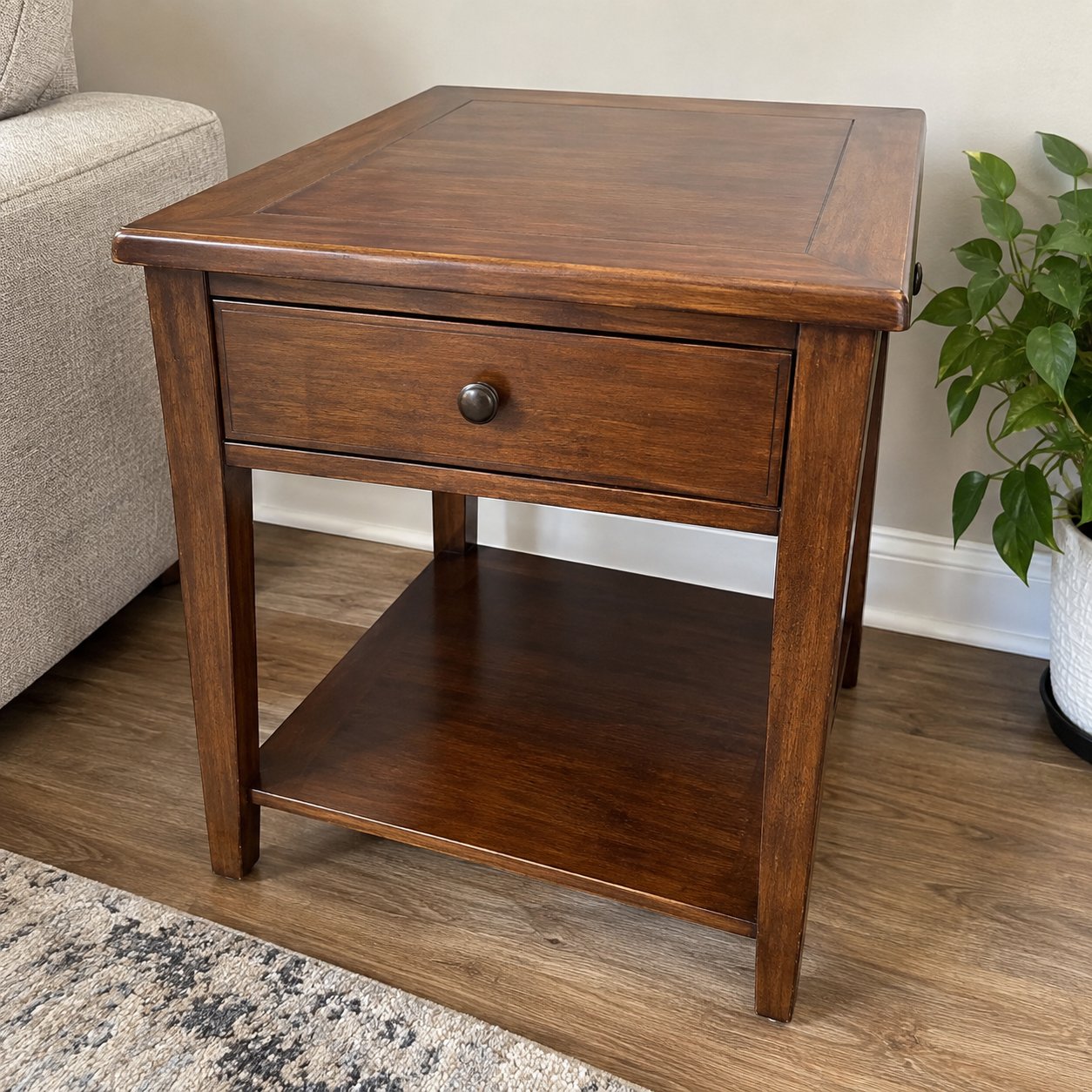 Vintage Solid Wood Side Table