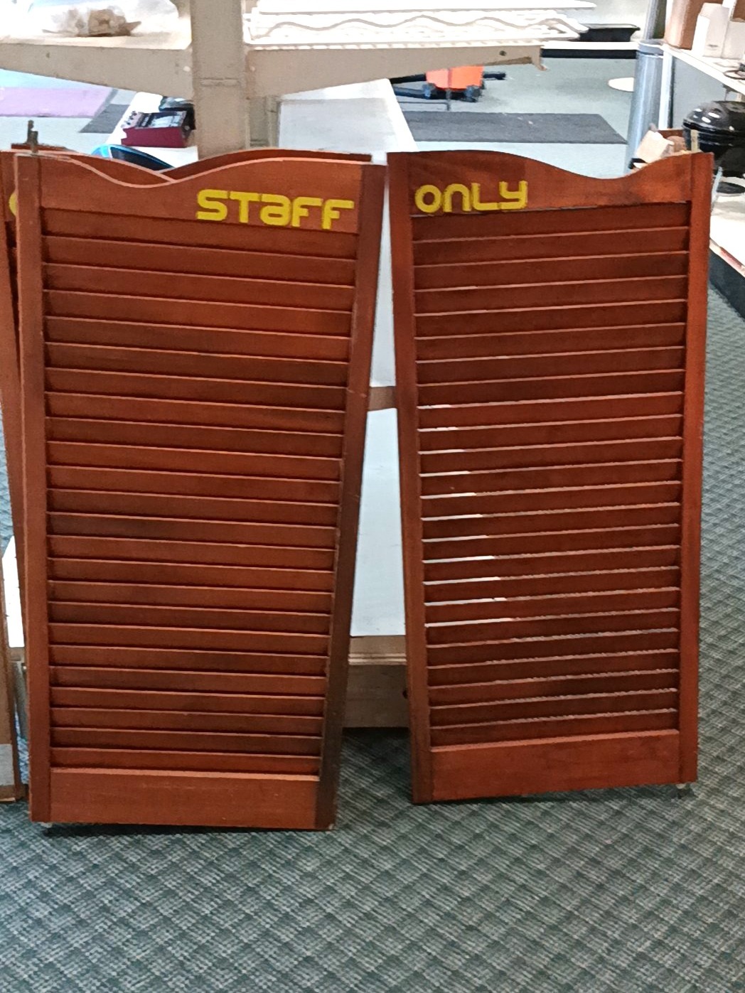 Wood Privacy Screen Divider, Saloon Door, Cafe Door, Staff Only, Vintage