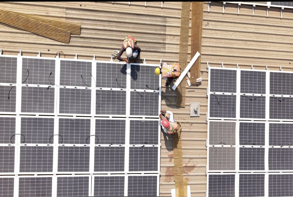 Commercial rooftop solar installation by Cosmic Powertech