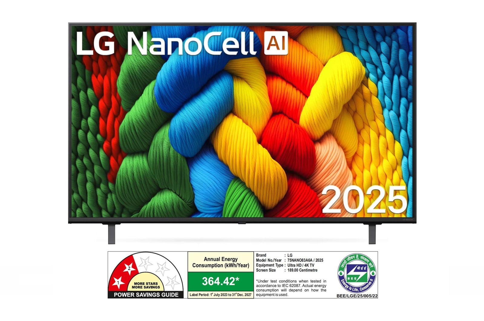LG 75 Inch Smart LED TV 75NANO83A6A