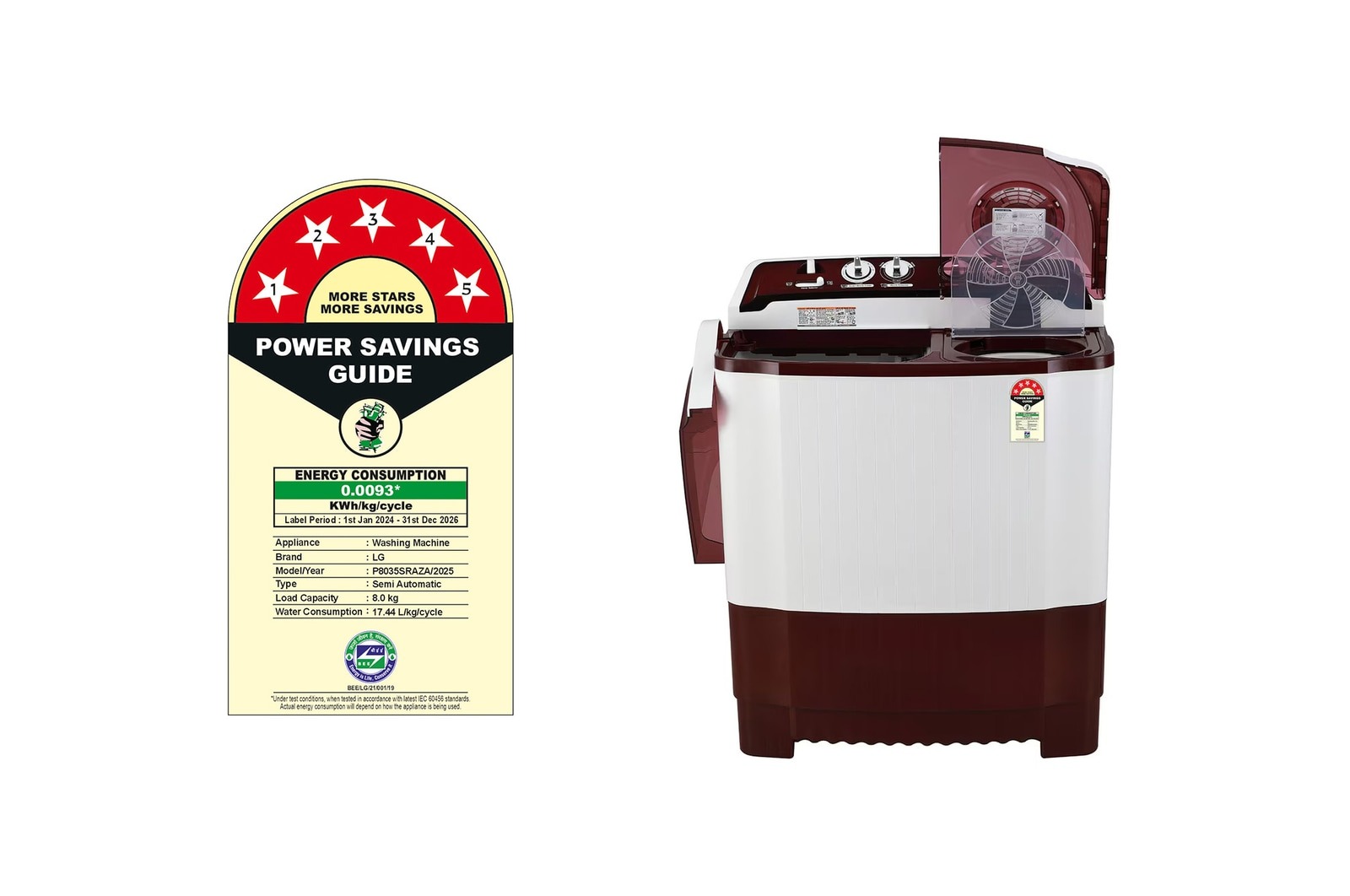 LG 8 Kg Semi Automatic Washing Machine P8035SRAZA