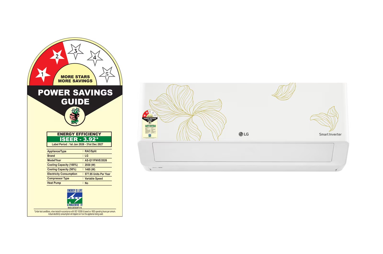 LG 0.8 Ton 2 Star Inverter Split AC AS-Q11KNVE