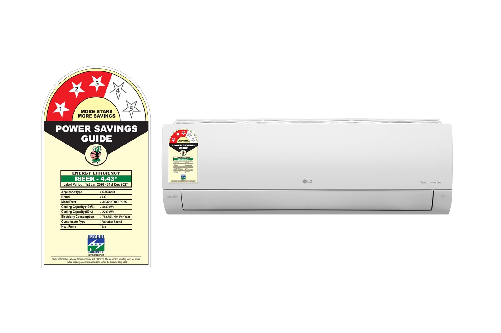 LG 1.5 Ton 3 Star Inverter Split AC AS-Q18TNXE