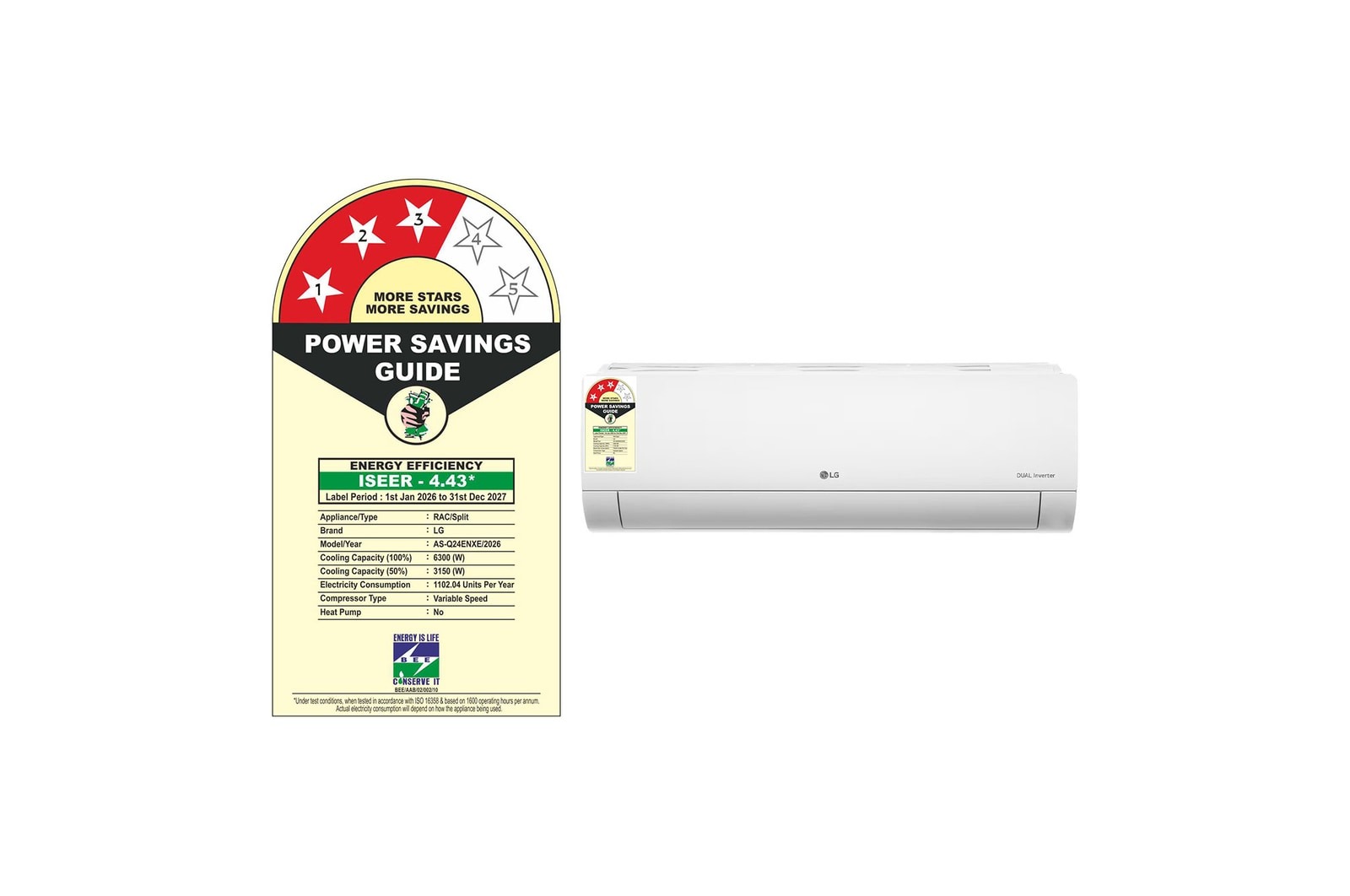 LG 2.0 Ton 3 Star Inverter Split AC AS-Q24ENXE