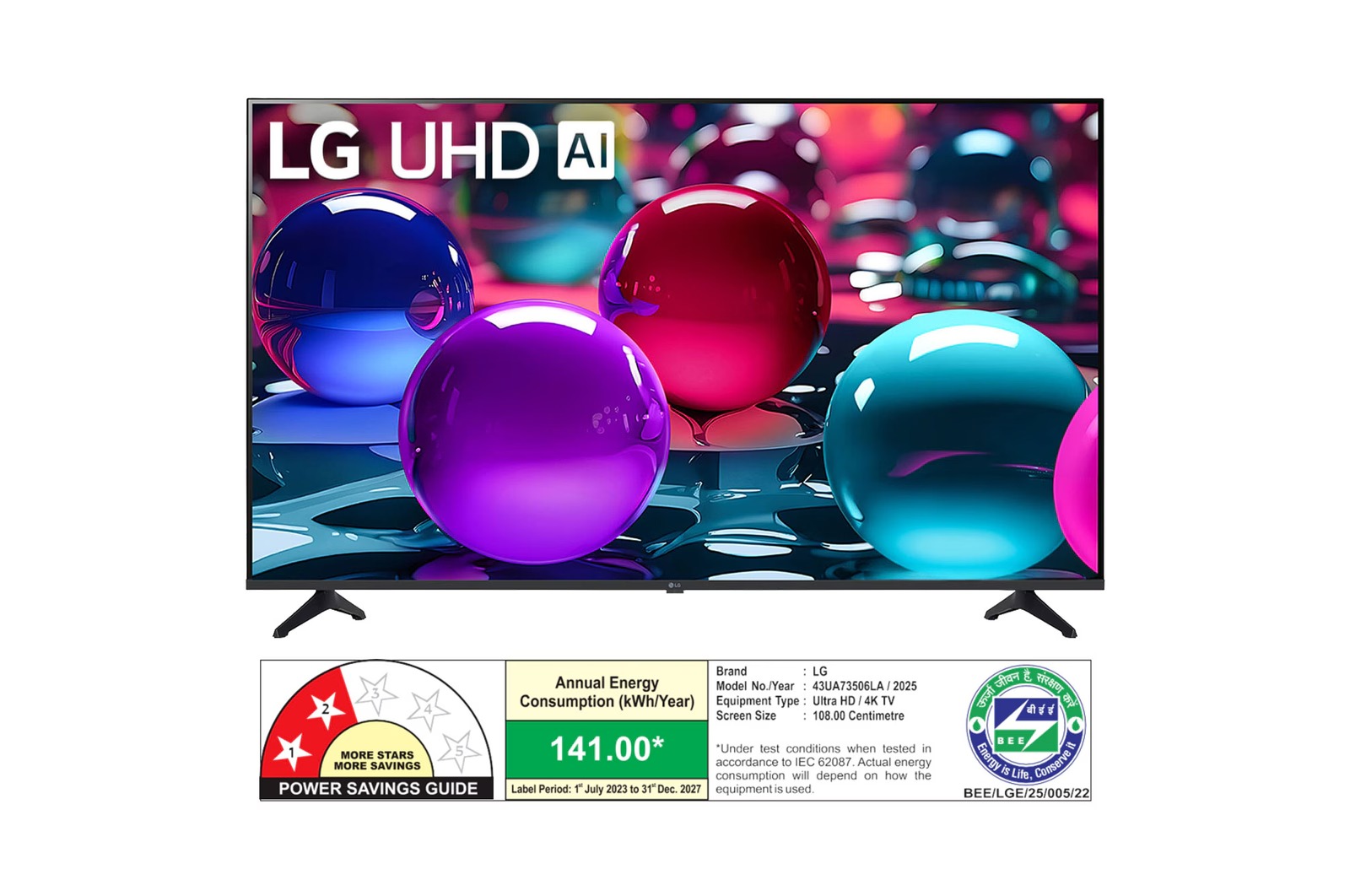 LG 43 Inch Smart LED TV 43UA73506LA