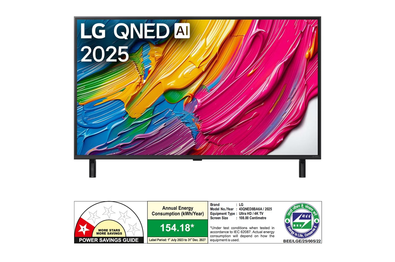 LG 43 Inch Smart LED TV 43QNED8BA6A