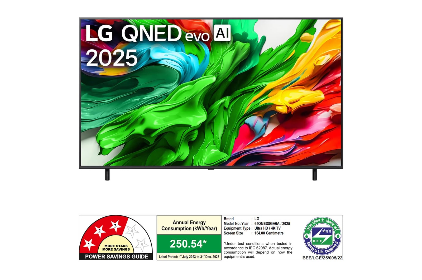 LG 65 Inch 4K QNED MiniLED Smart LED TV 65QNED8GA6A