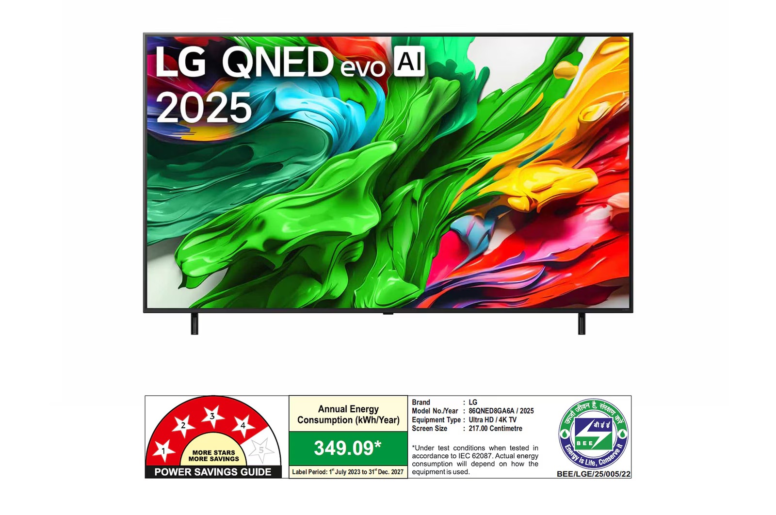 LG 86 Inch 4K QNED MiniLED Smart LED TV 86QNED8GA6A