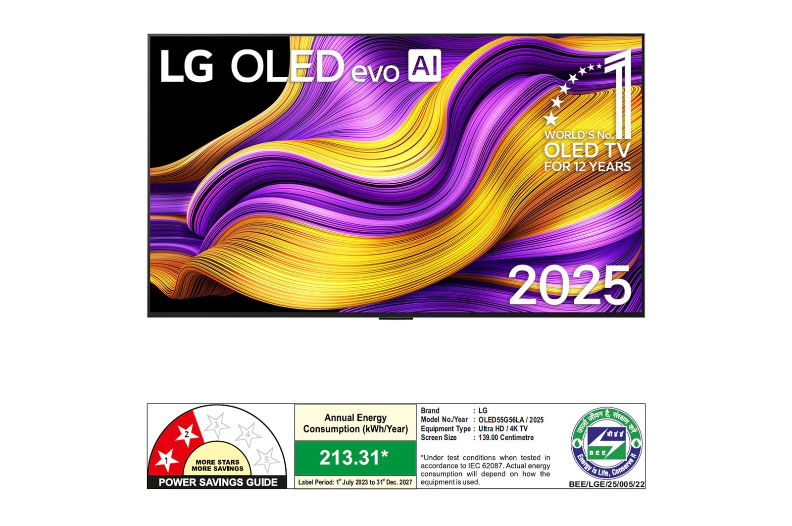 LG 55 Inch OLED evo AI Smart LED TV OLED55G56LA