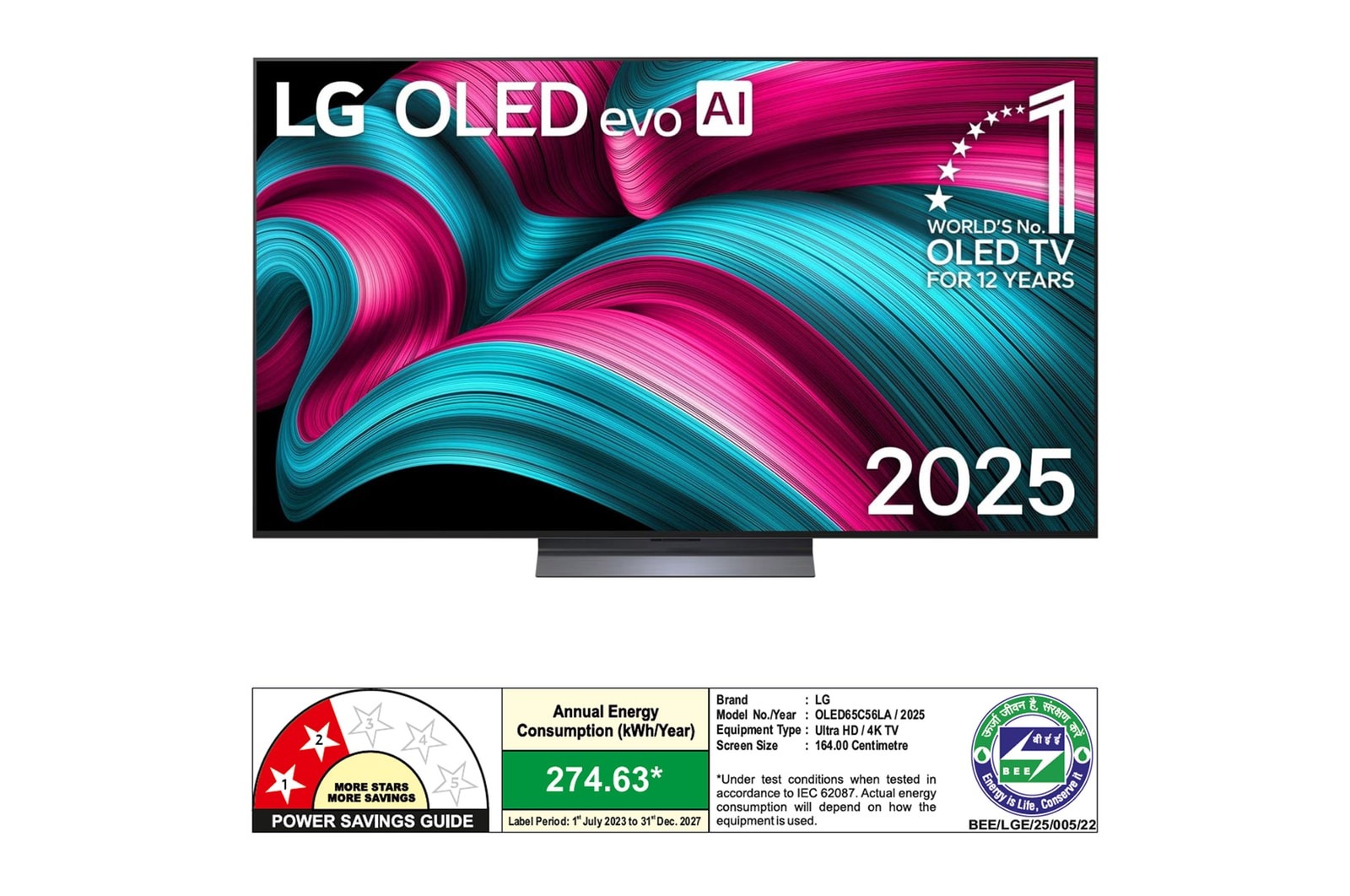 LG 65 Inch OLED evo Smart LED TV OLED65C56LA