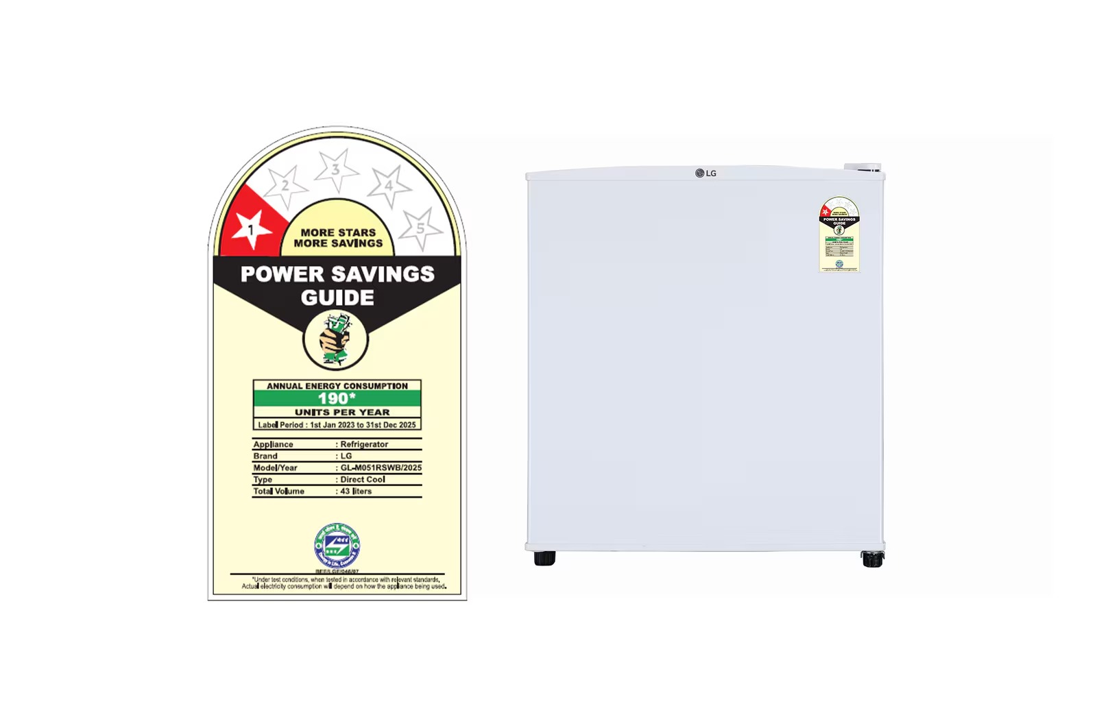 LG 43 Ltr Direct Cool Single Door Refrigerator GLM051RSWB