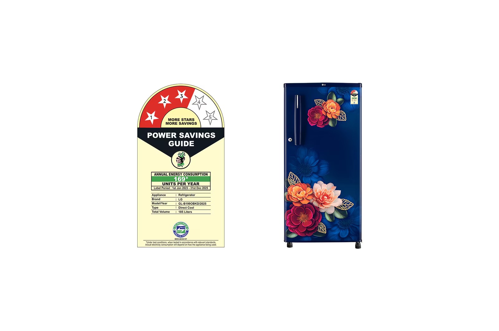 LG 185 Ltr Direct Cool Single Door Refrigerator GLB199OBKD