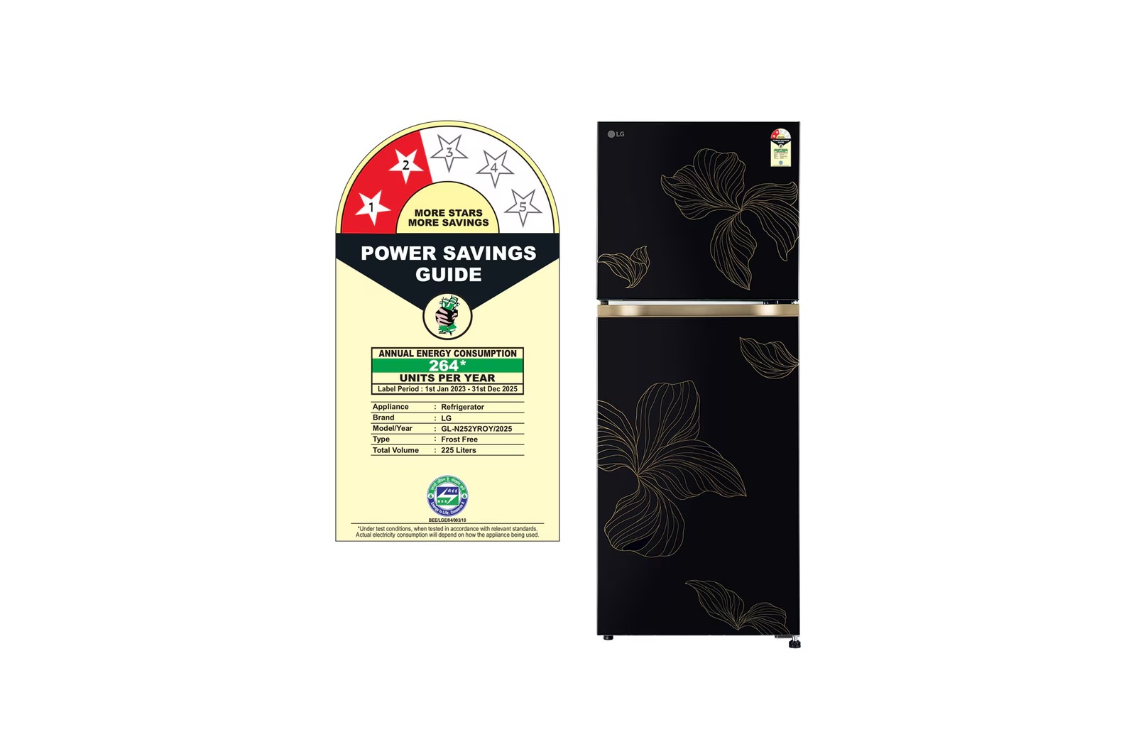 LG 225 Ltr Frost Free Double Door Refrigerator GL-N252YROY