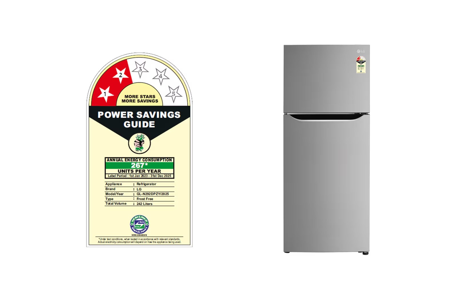 LG 242 Ltr Frost Free Refrigerator GL-N292DPZY