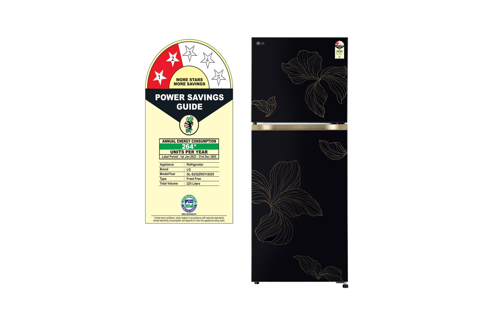 LG 225 Ltr Frost Free Double Door Refrigerator GL-S252ZROY