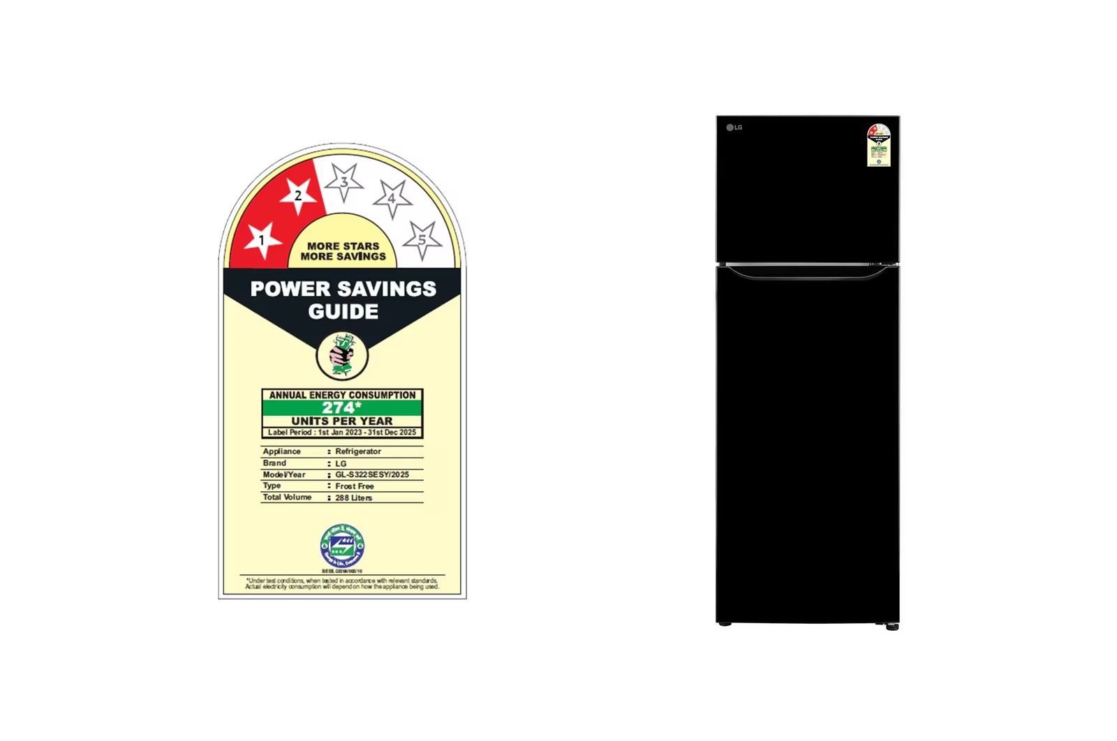 LG 288 L Frost Free Double Door Refrigerator GL S322SESY