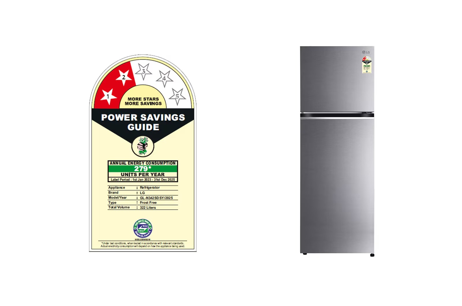 LG 322 Ltr Frost Free Double Door Refrigerator GL-N342SDSY