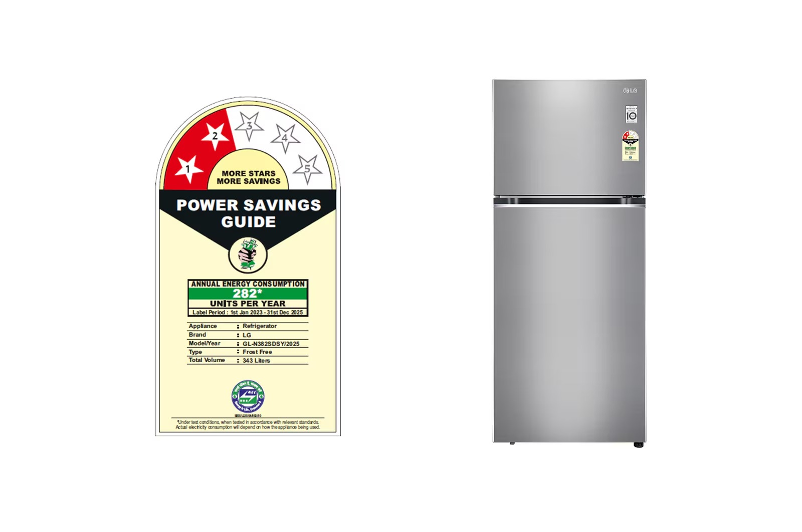LG 343 Ltr Frost Free Double Door Refrigerator GL N382SDSY