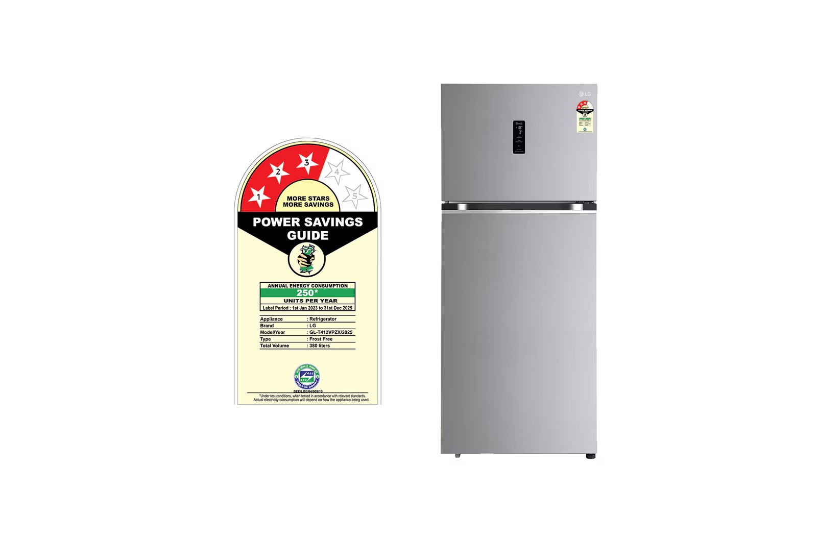 LG 380 Litres Frost Free Refrigerator GL-T412VPZX