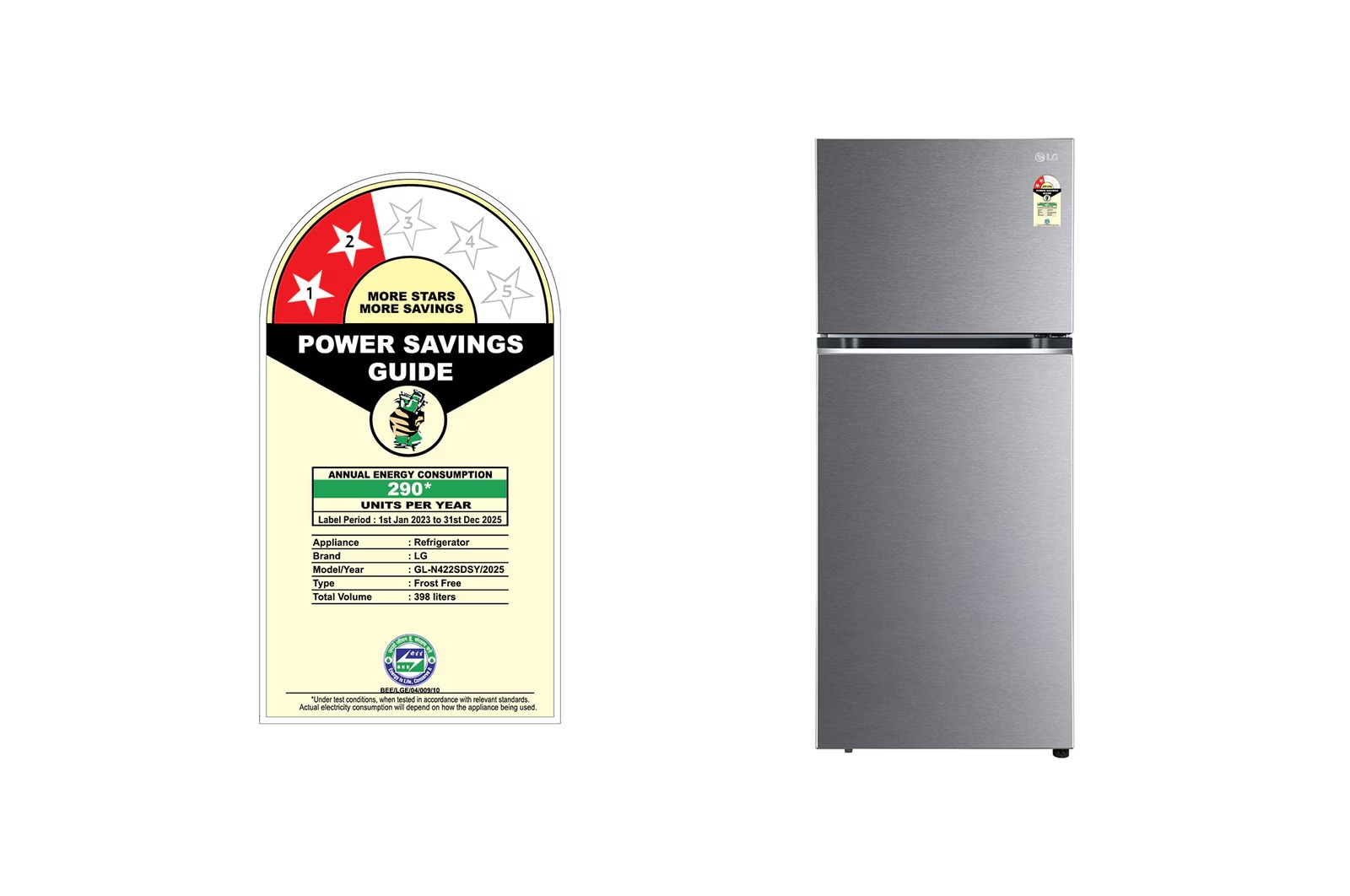 LG 398 Litres Frost Free Refrigerator GL-N422SDSY