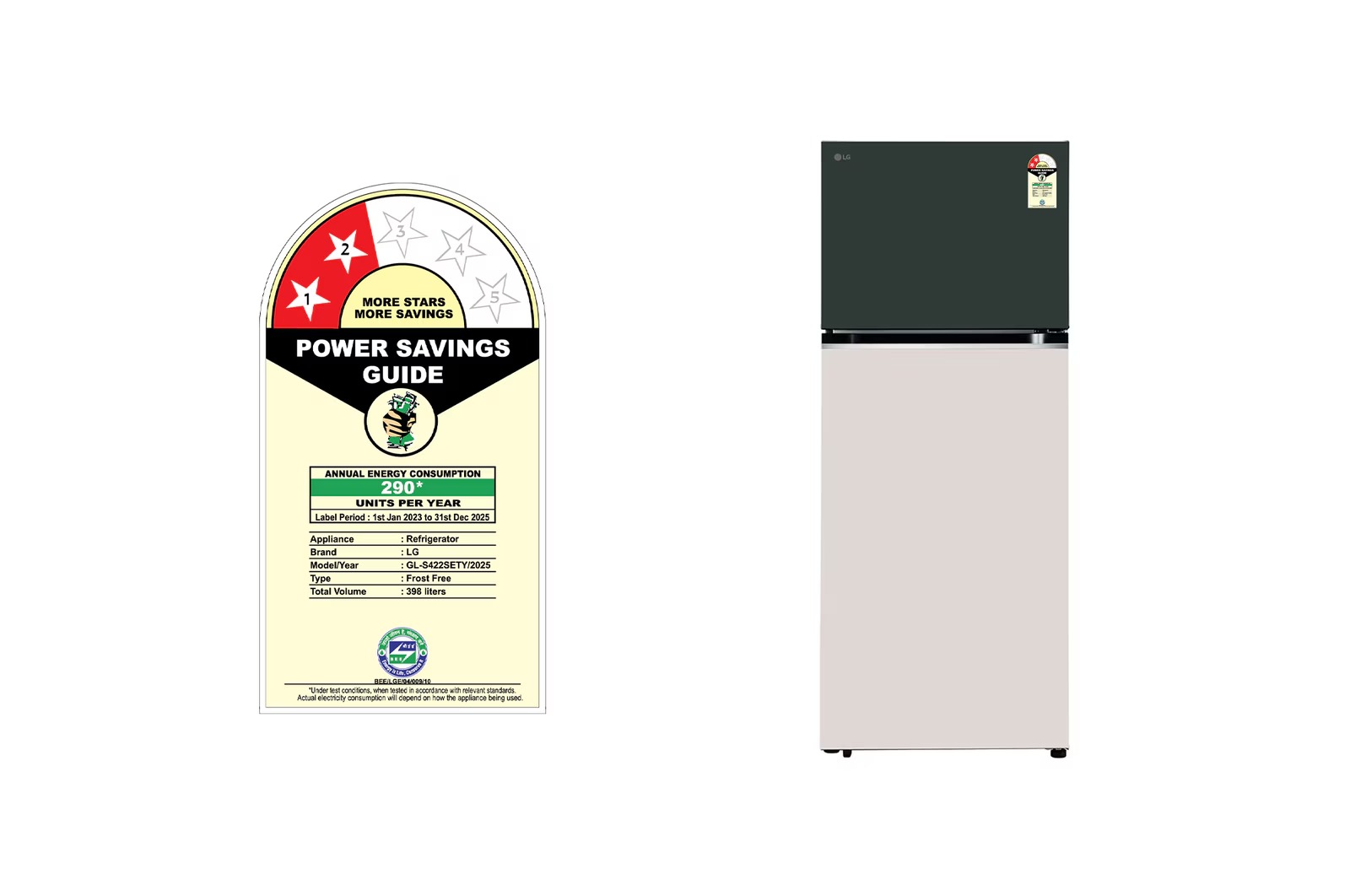 LG 398 Litres Frost Free Refrigerator GL-S422SETY