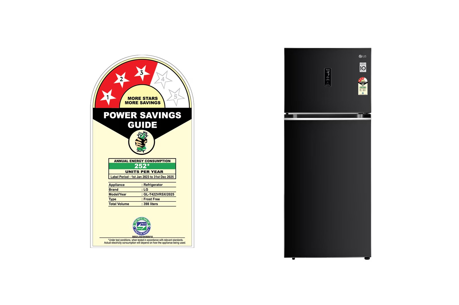 LG 398 Ltr Frost Free Refrigerator GL-T422VRSX