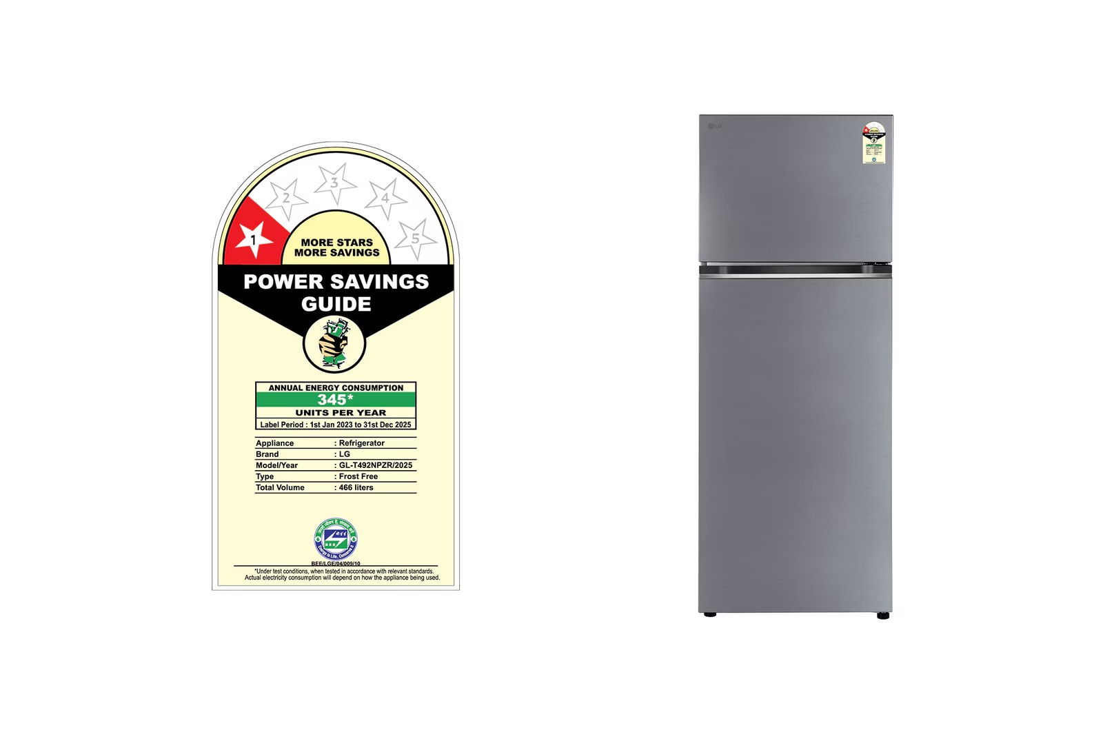 LG 466 Litres Frost Free Refrigerator GL-T492NPZR