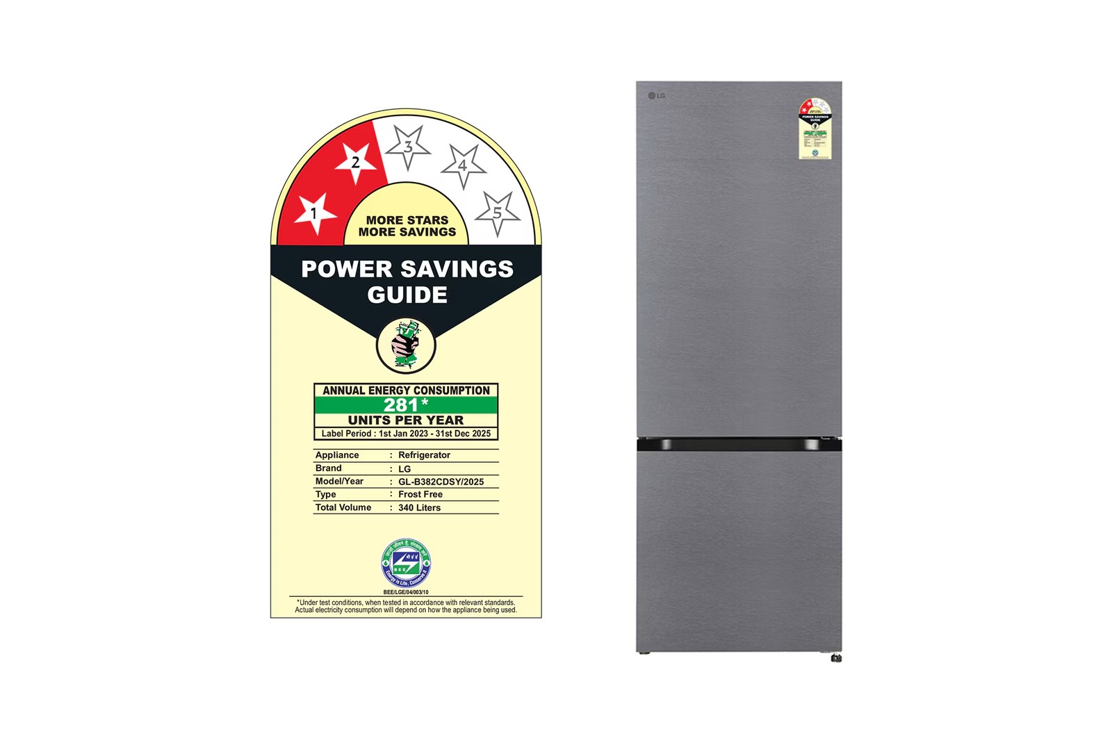 LG 340 Litres Frost Free Double Door Refrigerator GL-B382CDSY
