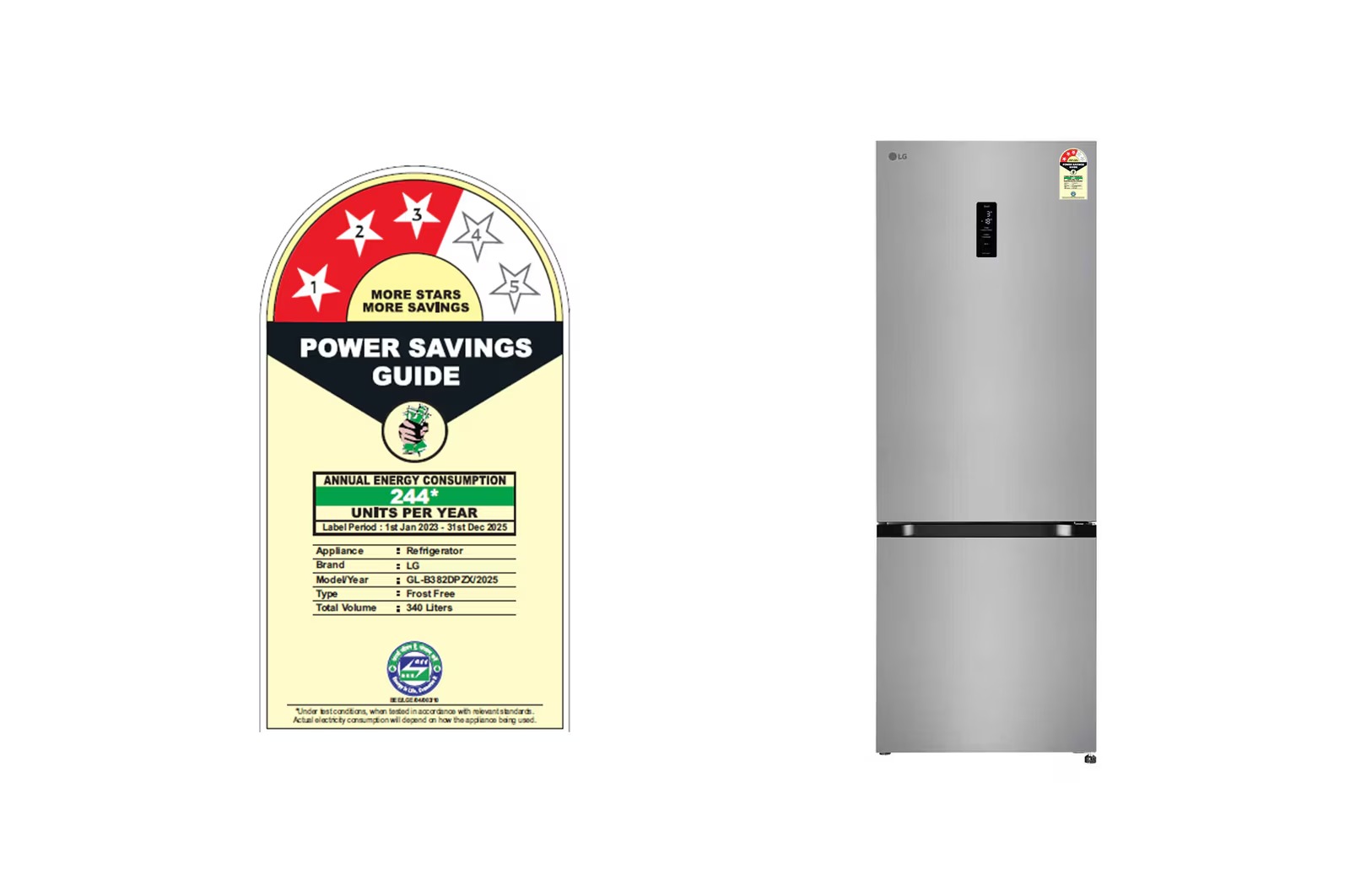 LG 340 Litres Frost Free Double Door Refrigerator GL-B382DPZX