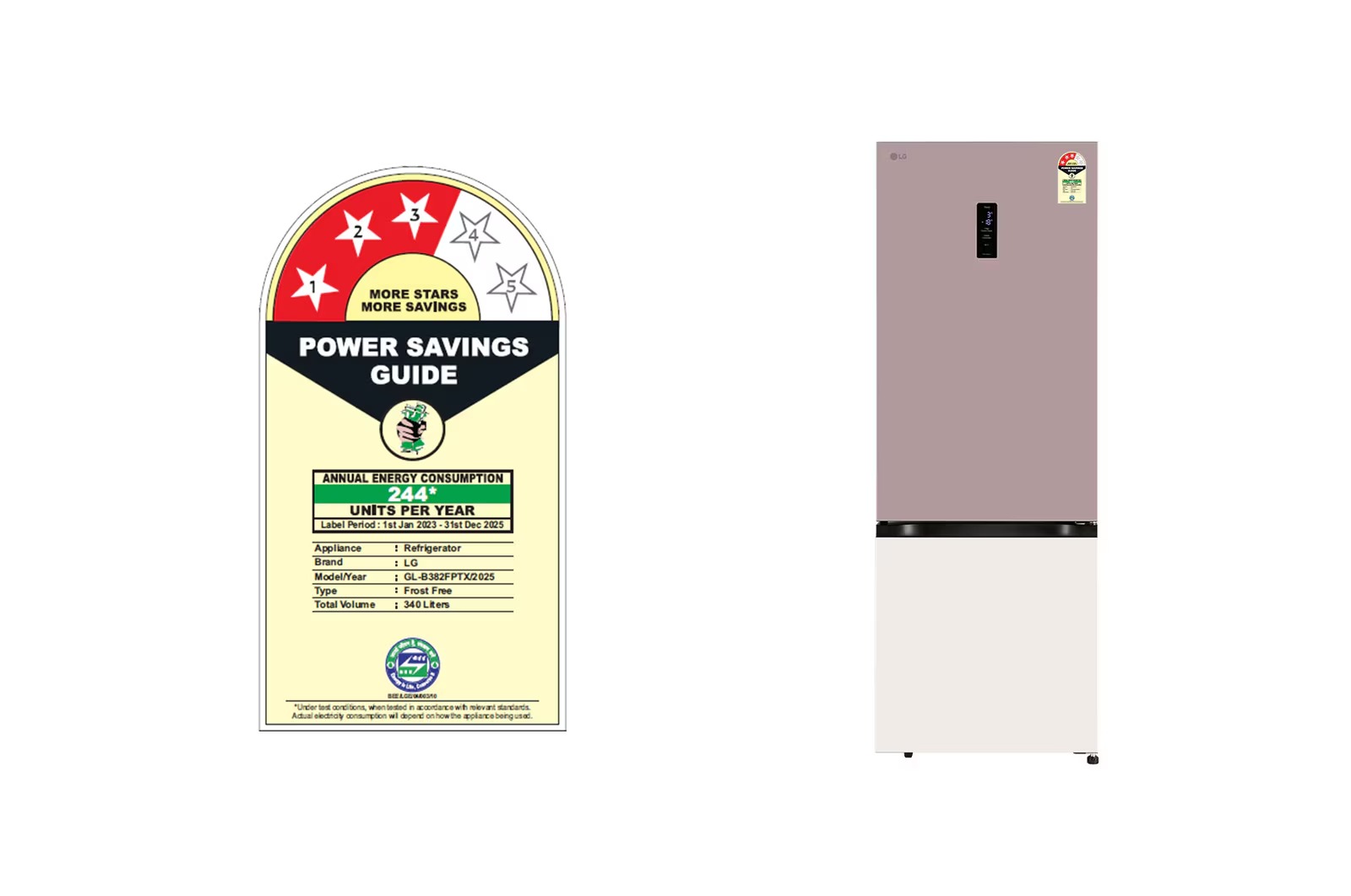 LG 340 Litres Frost Free Double Door Refrigerator GL-B382FPTX