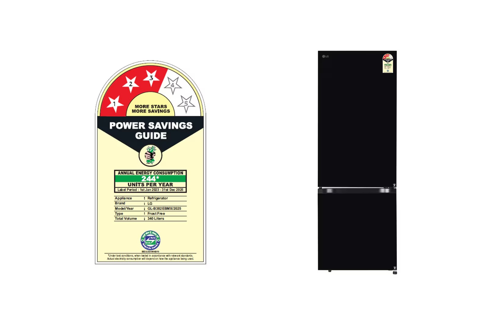 LG 340 Litres Frost Free Double Door Refrigerator GL-B382EBMX